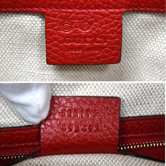 Gucci Soho Chain Tote Bag Interlocking GG Leather Red - Picture 9 of 9